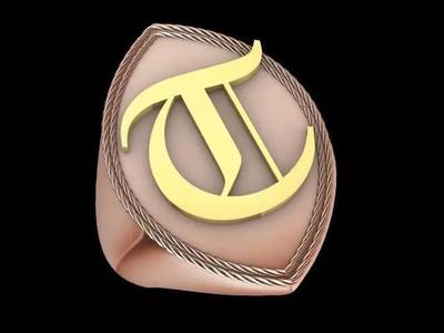 t signet alphabet ring stl verified