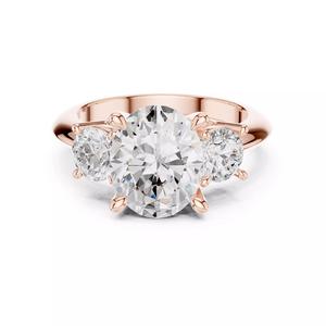 Three Stone Oval and Round Diamond Engagement Ring 3DM STL Video