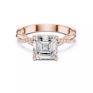 Twisted Shank Asscher Cut Diamond Engagement Ring 3DM STL Video