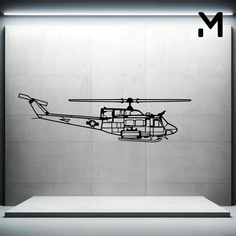 Wall Silhouette: uh 1n huey