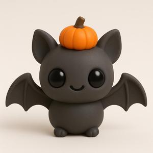 Black Bat with Pumpkin – Halloween Figure