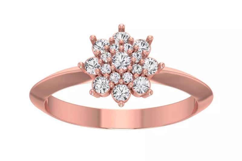 Flower Wedding Engagement Ring for Women