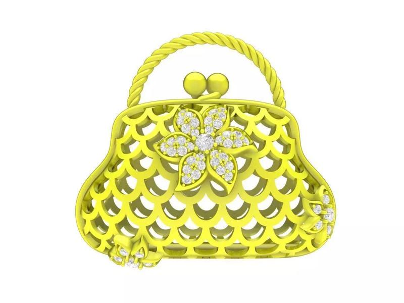 7028 Diamond Handbag flower women pendant