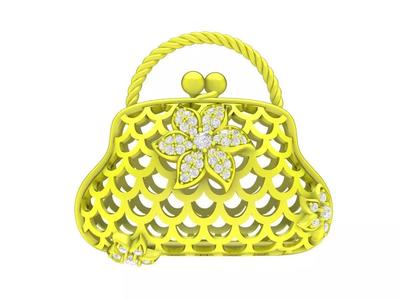 7028 Diamond Handbag flower women pendant