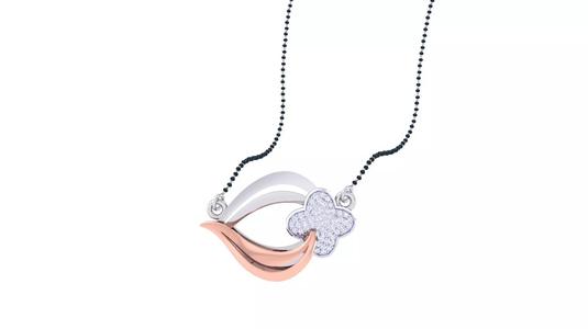Flower Light Weight Diamond Necklace renders 3dm stl details