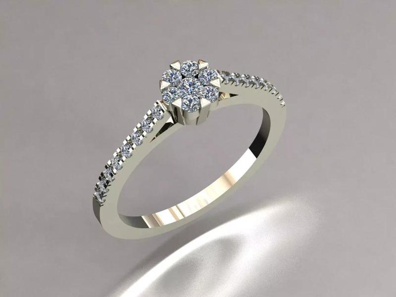 Italian Flower Ring Micro Prong