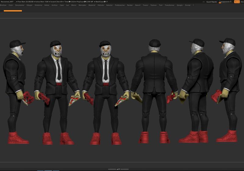 HITMANS, Golf The Gamer, fighter, 6" ACTION FIGURE FOR 3D PRINTING
