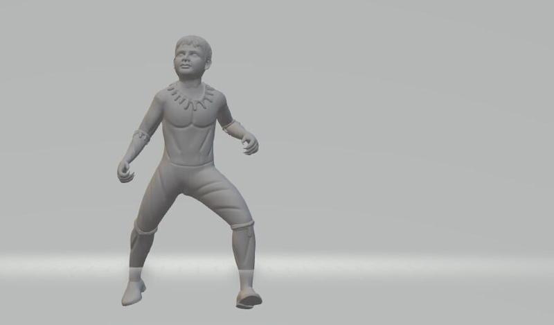 black panther bodywith child face