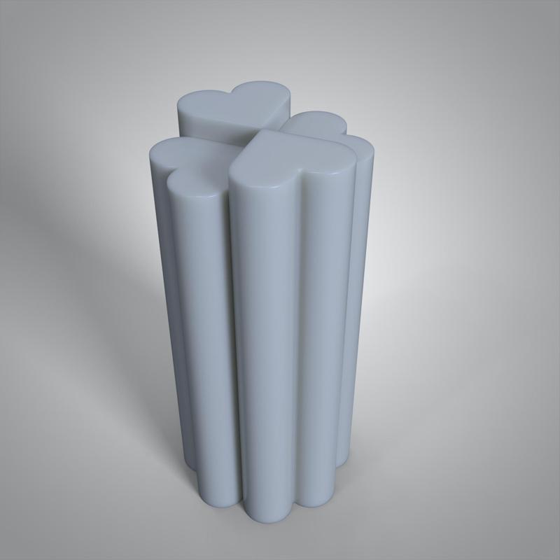 Decorative Pillar of Hearts Candle