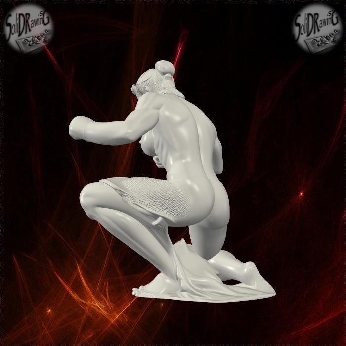 Kneeling Female Fighter Statue – SoliDRawinGs SG997
