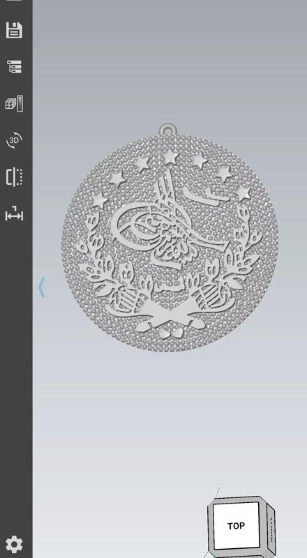 Pendant gold coin with arabic calligraphy