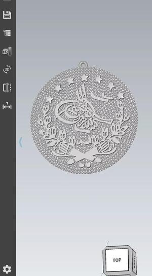 Pendant gold coin with arabic calligraphy