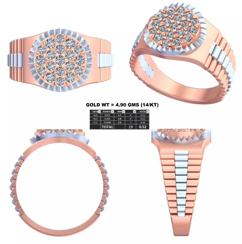 Step Cut Men Jewelry GR-89