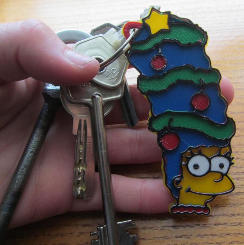 CHRISTMAS MARGE SIMPSON KEYCHAIN