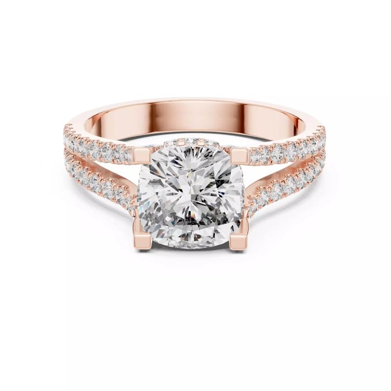 Split Shank Cushion Cut Diamond Engagement Ring 3DM STL Video