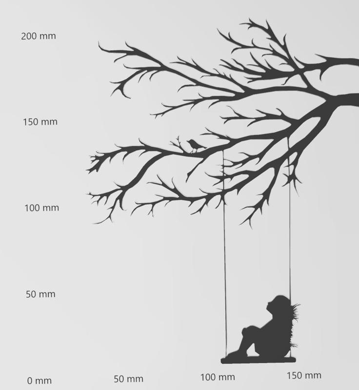 Wandtattoo Mädchen auf der Schaukel