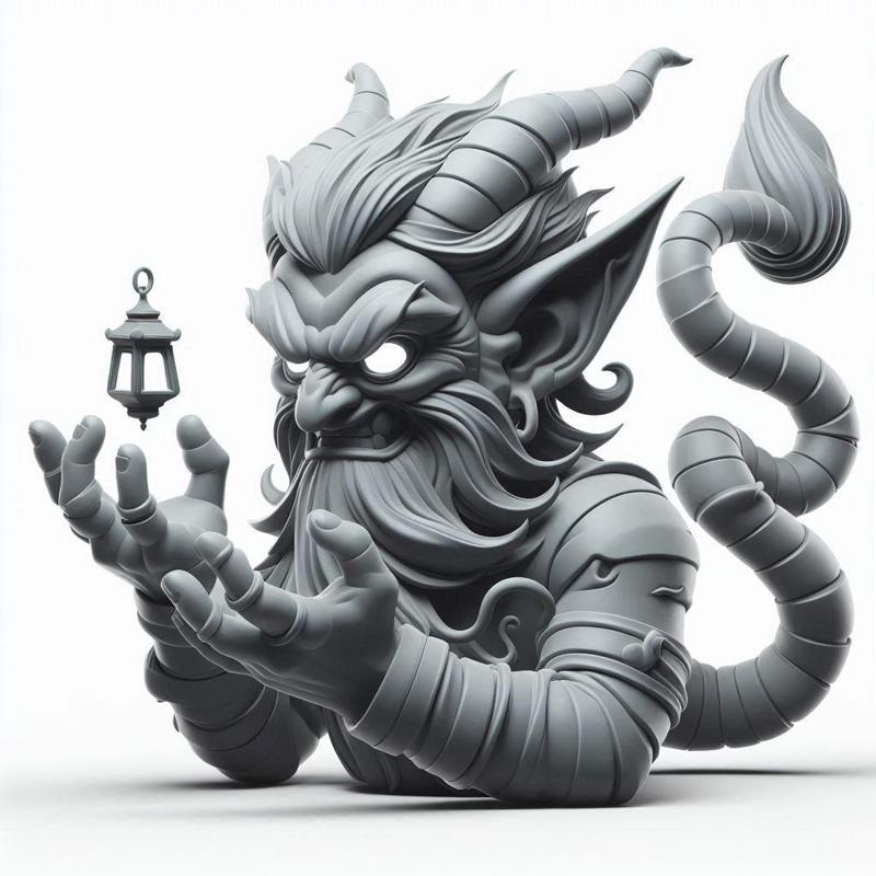 Genie Out of Candle 3D Print Showpiece Sculpture