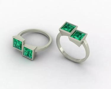 Square stone ring