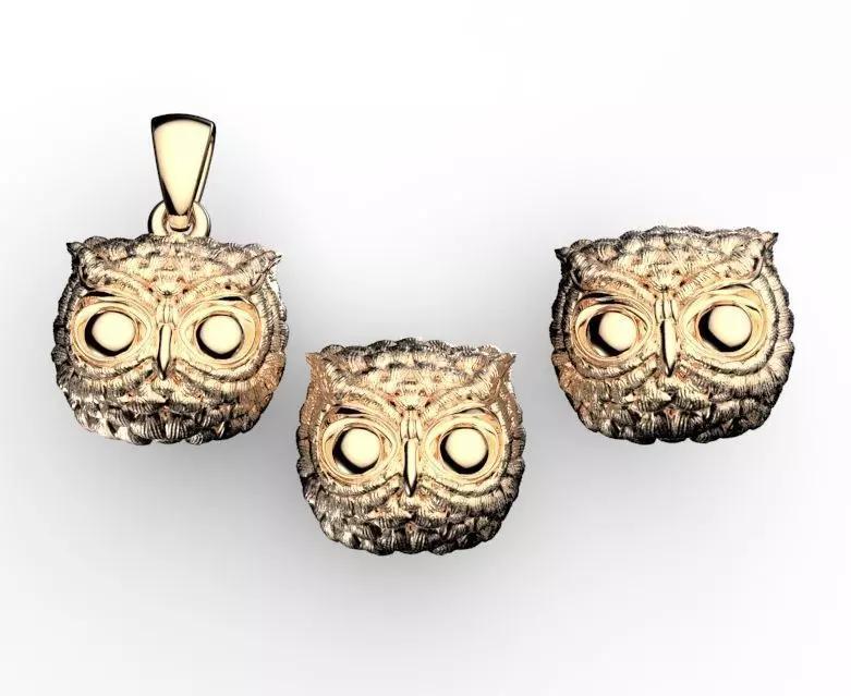 Owls Owls three earrings