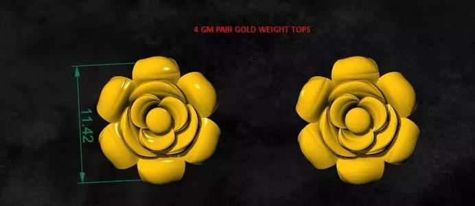 FOWER  TOPS GOLD SILVER EAR RINGS