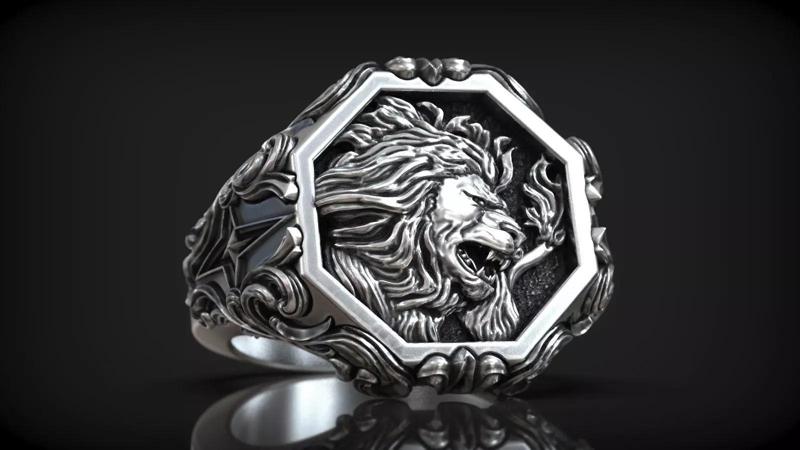 Zodiac Sign Leo Star Symbol Royal Pattern Signet