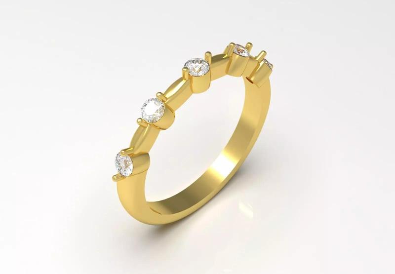 Yellow Gold Ring with Diamonds Model jr00179
