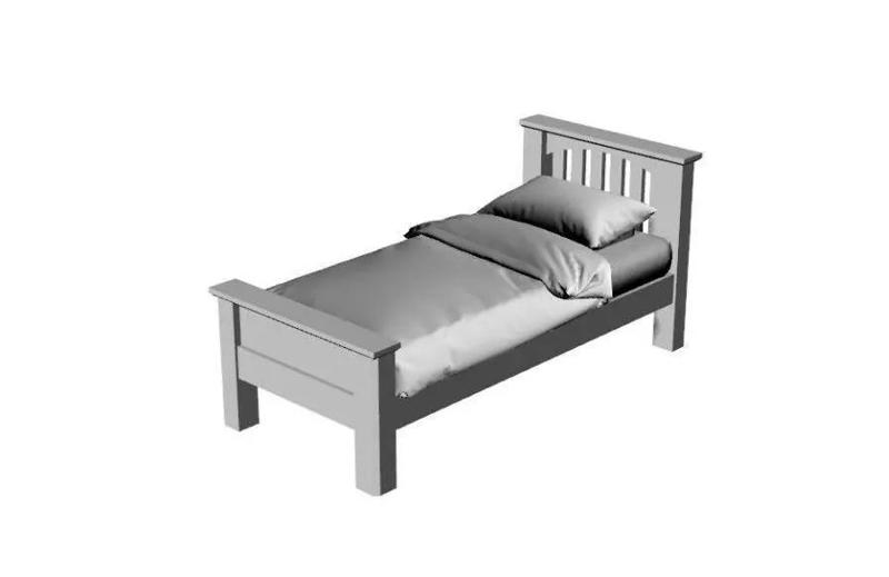 Dolls House Miniature Contemporary Slatted Single Bed Scale