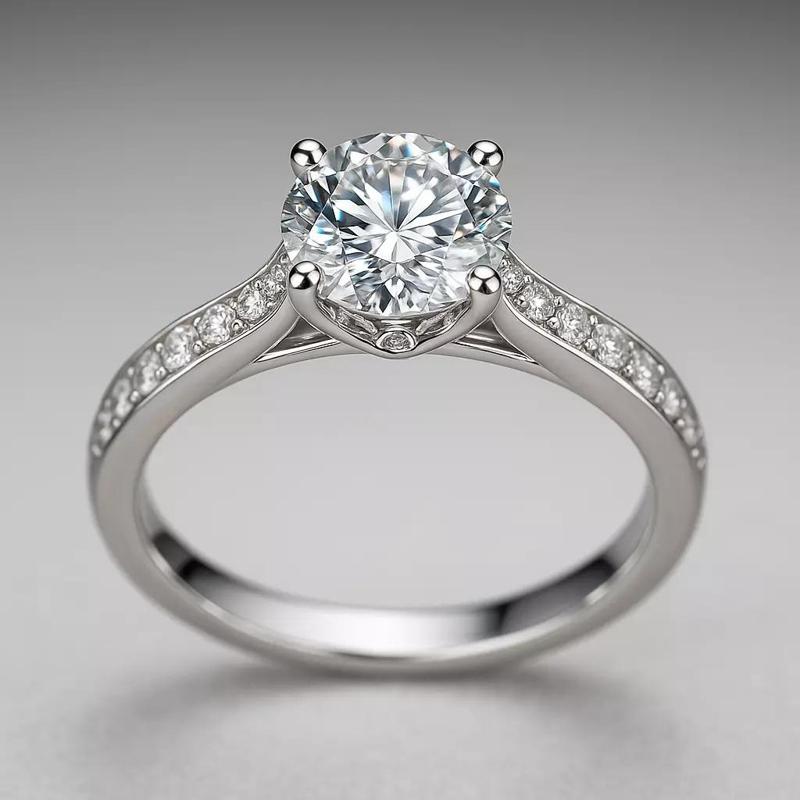 White Gold Diamond Engagement Ring Luxury Solitaire Style