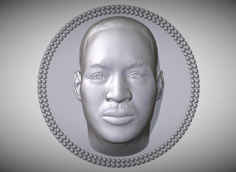 Martin Luther King medallion pendant 3D printing ready