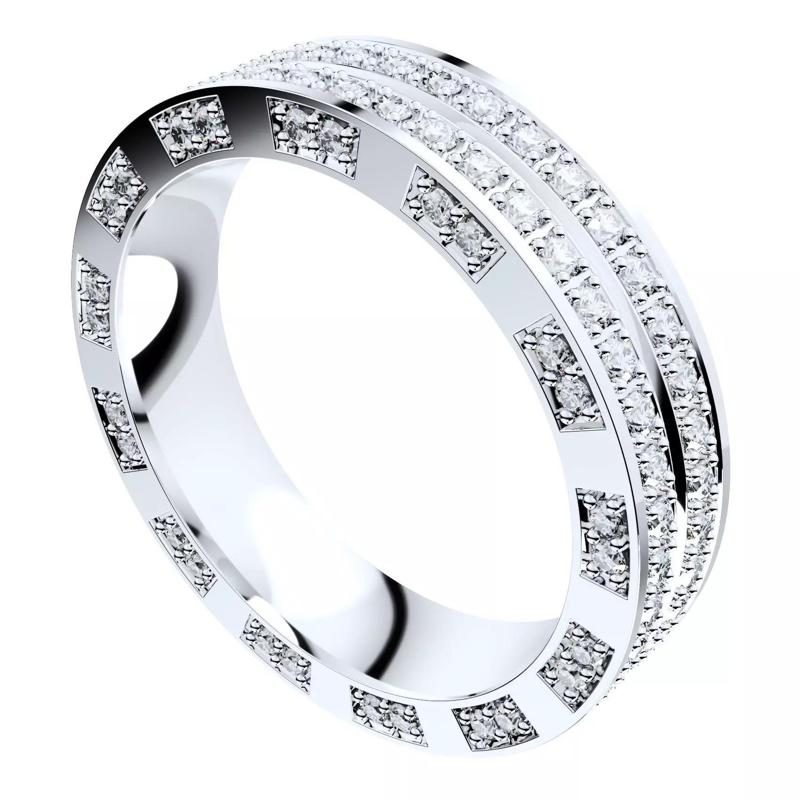 Wedding Set Ring Women And Men Ring CAD Design-V12VB