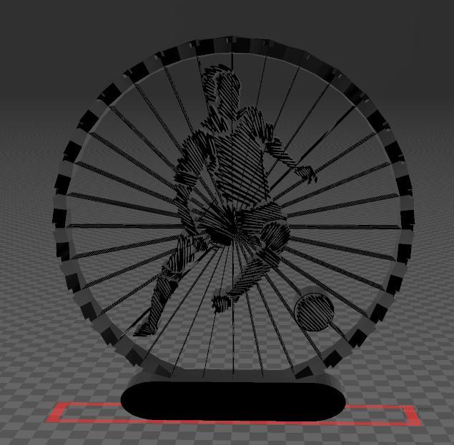 Suspended Tackle Football Player - Thread Art