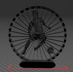 Suspended Tackle Football Player - Thread Art