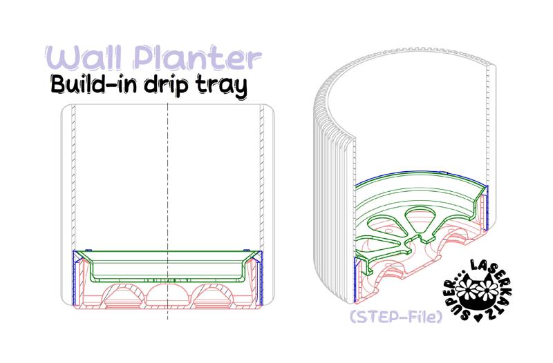 make your own Planter (build-in drip tray) STEP File