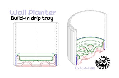 make your own Planter (build-in drip tray) STEP File