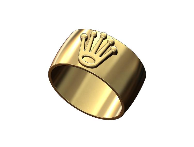 Rolex crown 12mm wide cigar band US sizes 6to11 3D print model