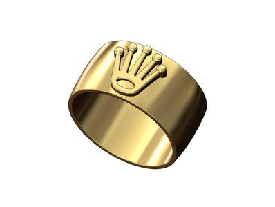 Rolex crown 12mm wide cigar band US sizes 6to11 3D print model