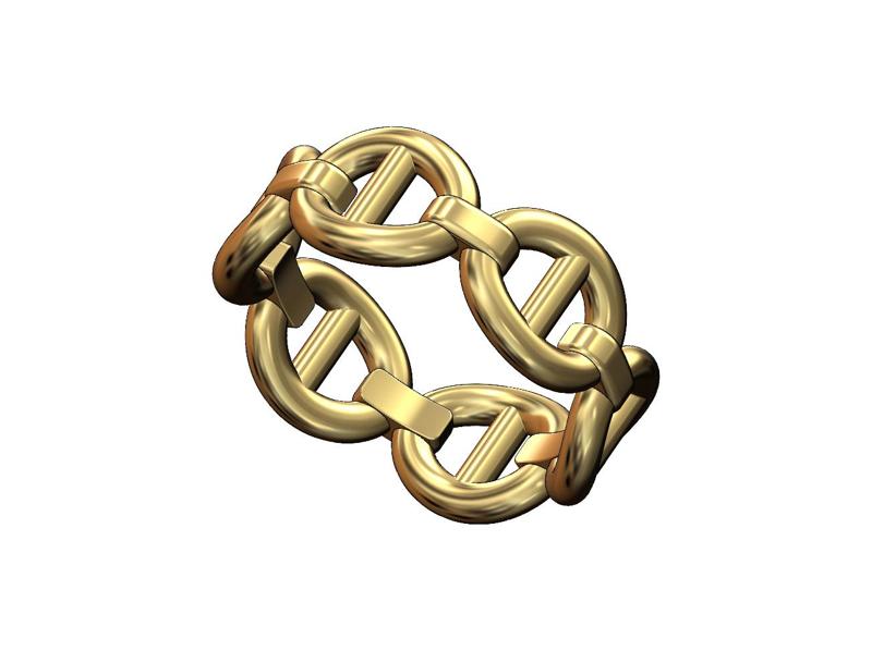 Anchor chain link band US sizes 5to9 3D print model