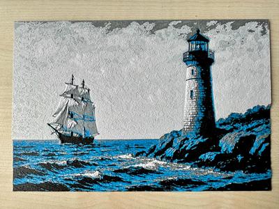 Sailboat at Lighthouse 3D Landscape (HueForge)