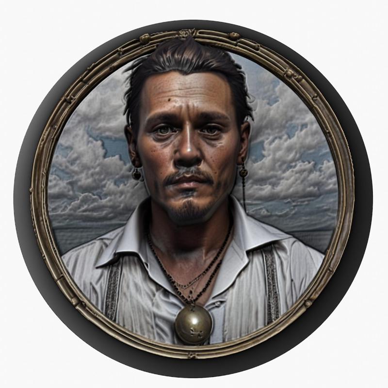 Johnny Depp medallion pendant