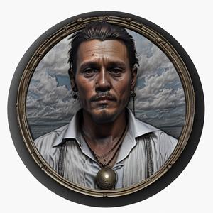 Johnny Depp medallion pendant