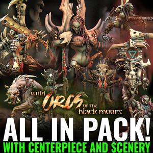 Wild Orcs of the Black Moors All in Pack (with scenery/Centerpiece)