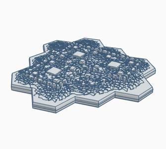 Modern Destroyed Building 4 Hex Based MDHB004