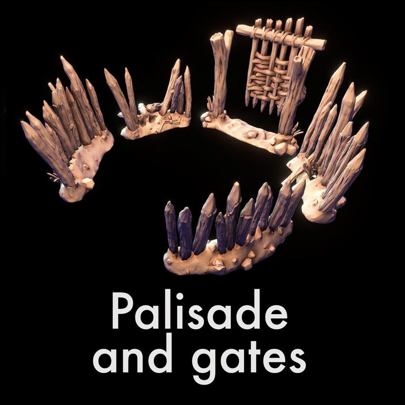Palisade with gates