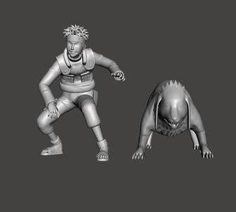Kiba Inuzuka Jonin and Akamaru 3D Model