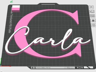 Carla Nameplate for the Door