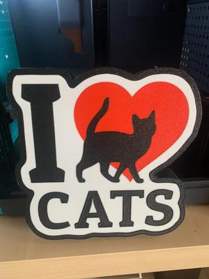 I Love Cats LED