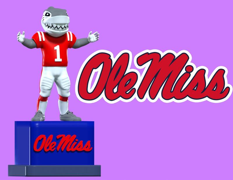 NCAA - Tony the Landshark - Ole Miss Rebels - 3d Print