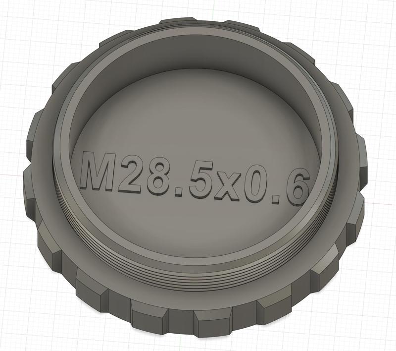 M28.5x0.6 threaded dust caps, male and female