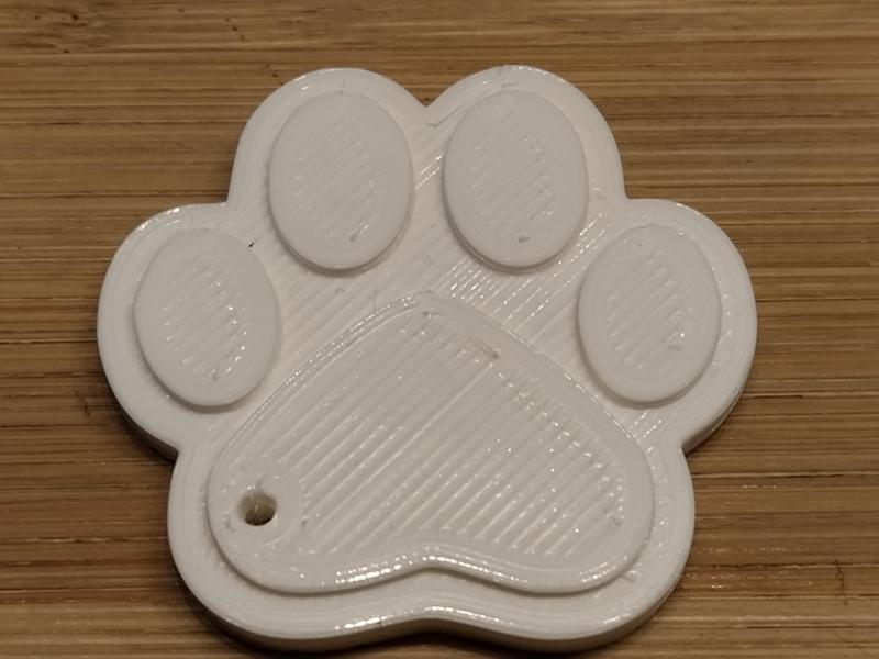 Dog paw print keychain