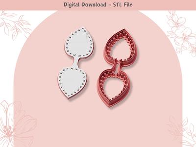 Heart Stitch Keychain Clay Cutter for Polymer Clay | Digital STL File | Clay Tools